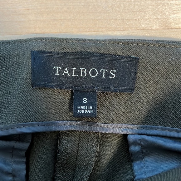 Talbots Mid-Rise Olive Dress Pant Trouser, 8 - Picture 7 of 8